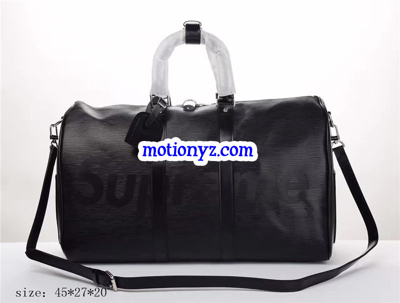 Supreme Black Duffel Travel Bag